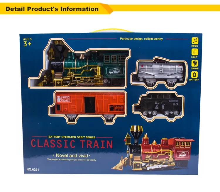 Kids Electric Diecast Model Toy Train Steam Locomotives Toy with Light and Sound
