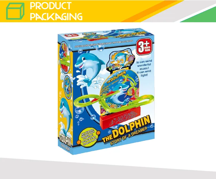 Happy Kid Battery Operated Sliding Rail Lovely Plastic Dolphin Magnetic Toys with Music