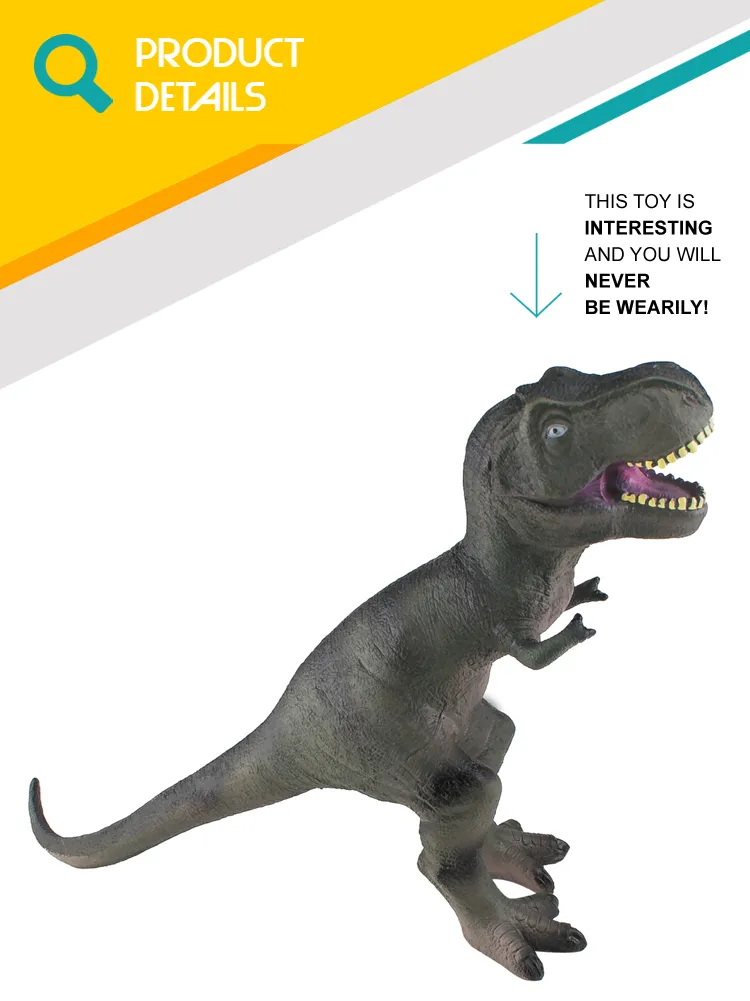 Simulation Appearance IC Roar Sound Soft Rubber Kids Dinosaur Toys Filled with Cotton