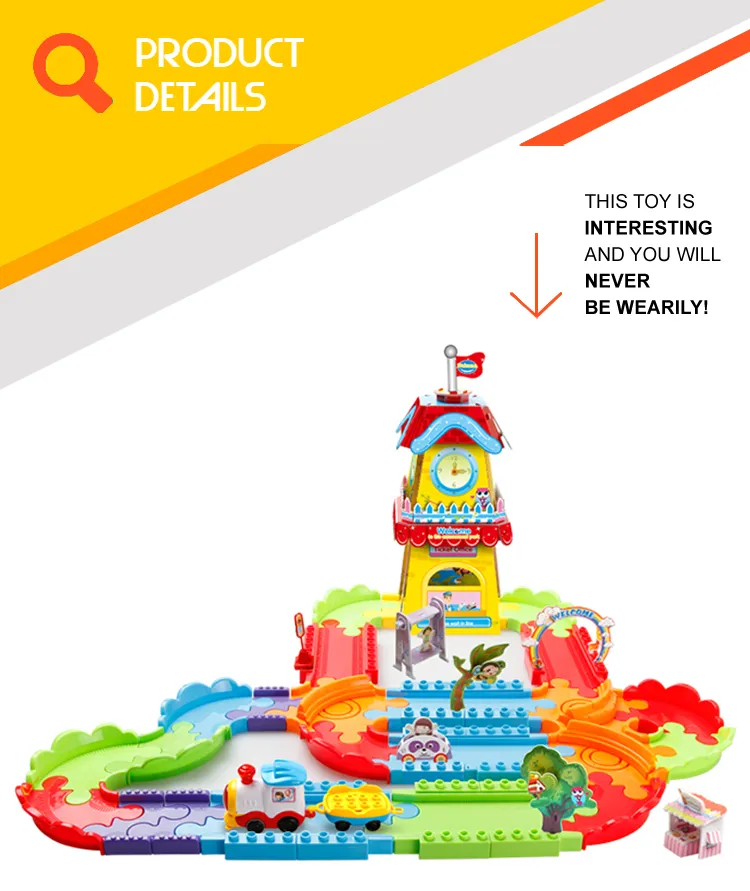 Children Funny Kingdom Assembly 8 Different Race Car Track Battery Car for Kids with Light Music