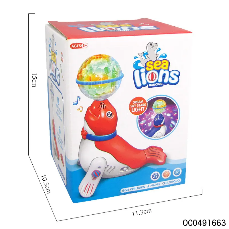 Wholesale Hot Selling Battery Operated Cheap Plastic Animal Electric Sea Lion Music and Lights Toy for Kids