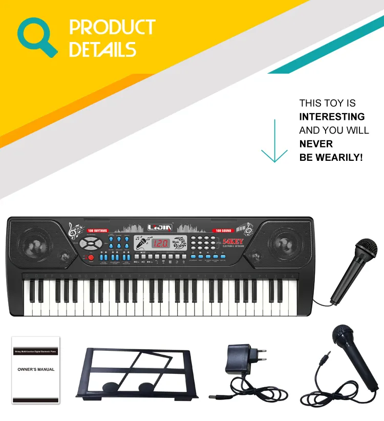 Wholesale Interactive Musical Plastic Piano Toy Keyboard Music Electronic Organ