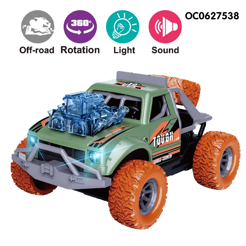 Wholesale 6 Pieces 360 Rotating Friction off Road Children's Kids Plastic Toy Car with Music Light