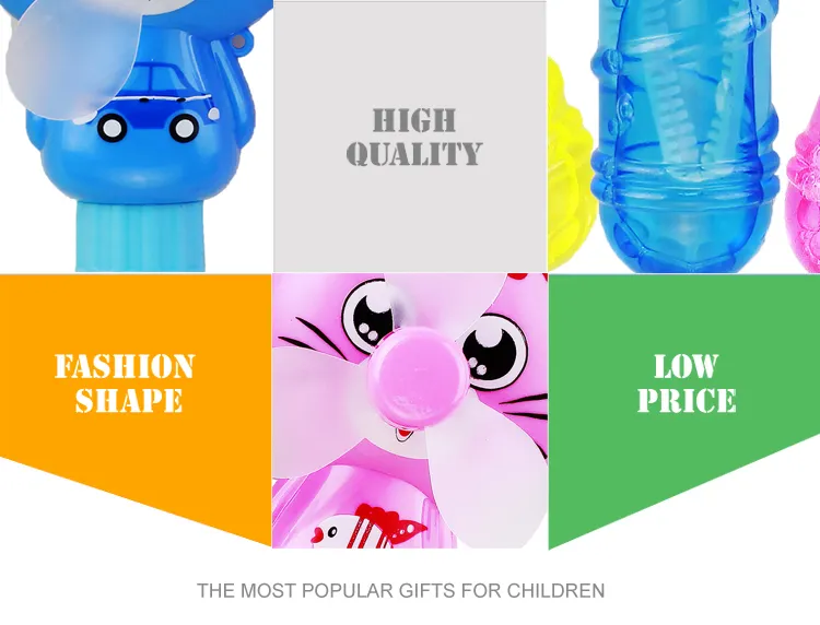 Happy Outdoor Games Funny Bubble Toy Gun with Pull Line Fan