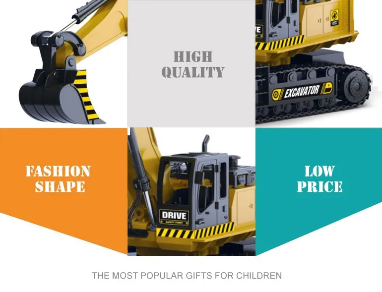 High Quality Children Educational Excavator Toy Remote Control Trucks