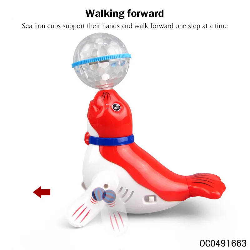 Wholesale Hot Selling Battery Operated Cheap Plastic Animal Electric Sea Lion Music and Lights Toy for Kids