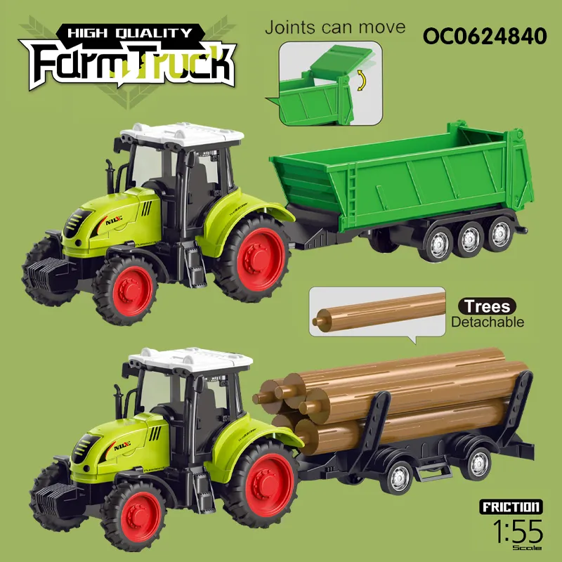 Wholesale 3 Pieces Construction Friction Simulation Farm 1: 55 Scale Children Car Toy Set