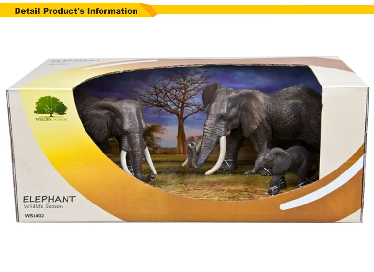 Wholesale Montessori Educational Plastic Wild Animal Toys Elephant Rubber Toy