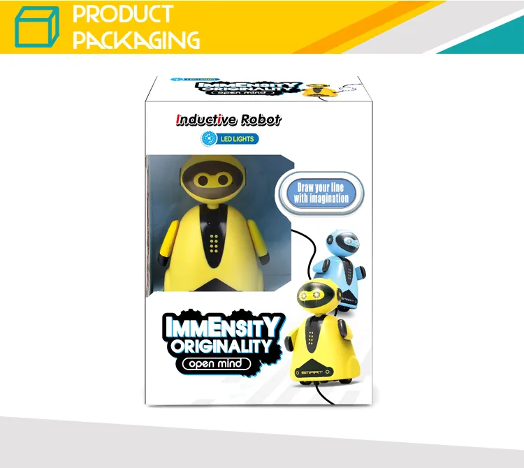 Wholesale Educational Plastic Intelligent Battery Operated Inductive Small Security Robot for Kids