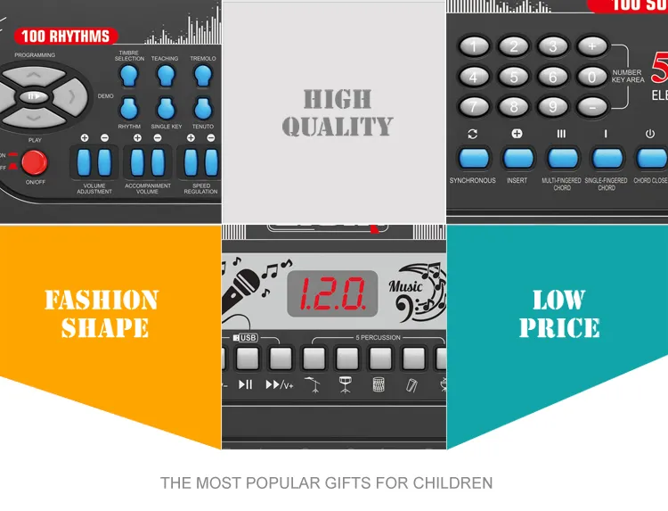 Wholesale Interactive Musical Plastic Piano Toy Keyboard Music Electronic Organ