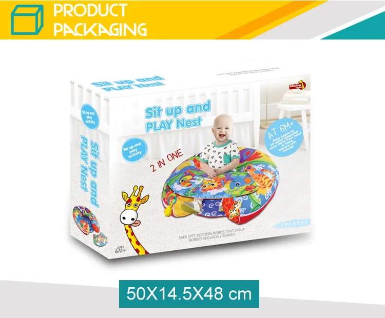 Hot Selling New Born Portable Soft Safe Cotton Bed Babyv Activity Game Carpet with Plastic Rattle