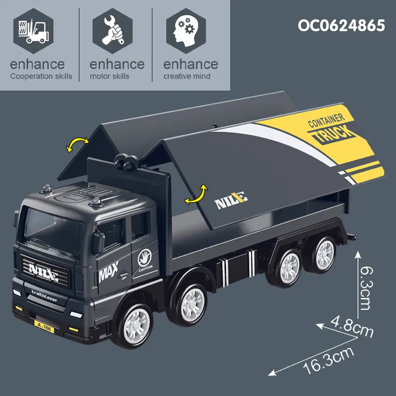 Wholesale Miniature Construction Model 8 Pieces Model Friction Transport Car Toy Truck