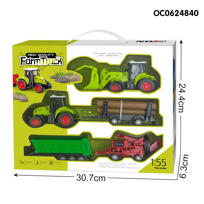 Wholesale 3 Pieces Construction Friction Simulation Farm 1: 55 Scale Children Car Toy Set