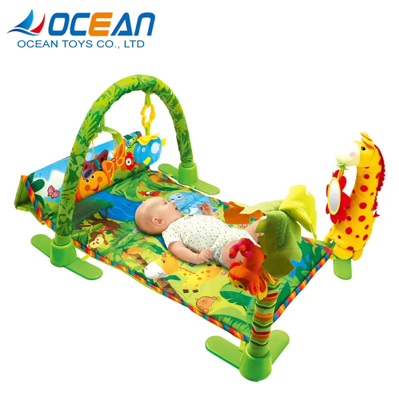 Hot Selling New Born Portable Soft Safe Cotton Bed Babyv Activity Game Carpet with Plastic Rattle