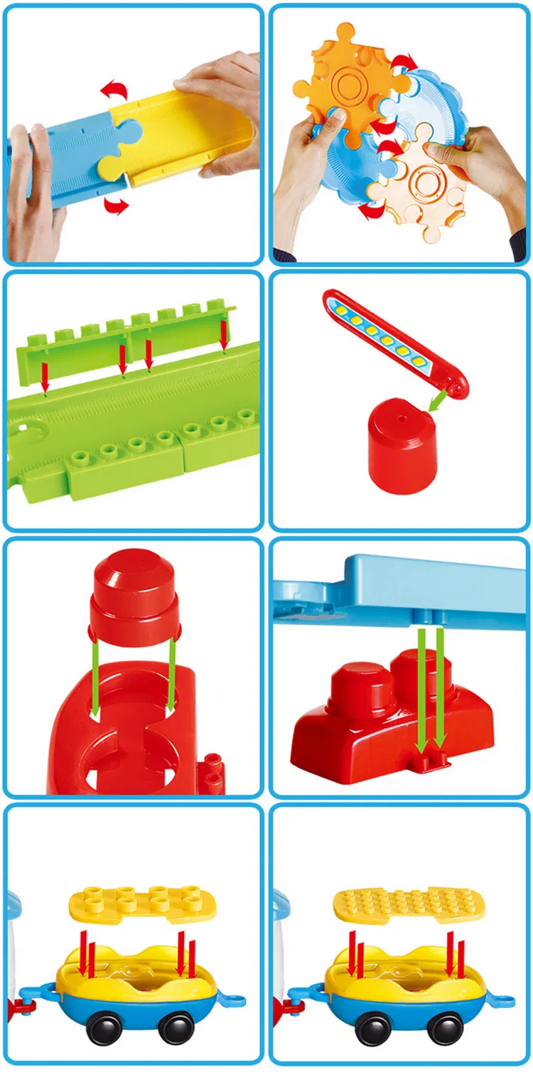 Children Funny Kingdom Assembly 8 Different Race Car Track Battery Car for Kids with Light Music