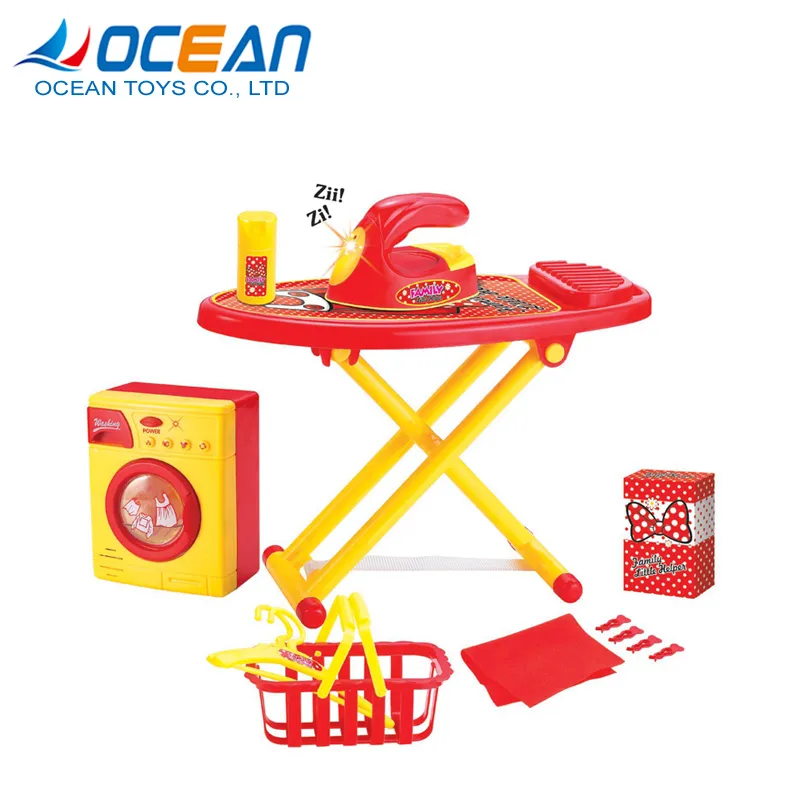 Home Pretend Play Plastic Cleaning Cart Vacuum Cleaner Trolley Tools Toy for Kids
