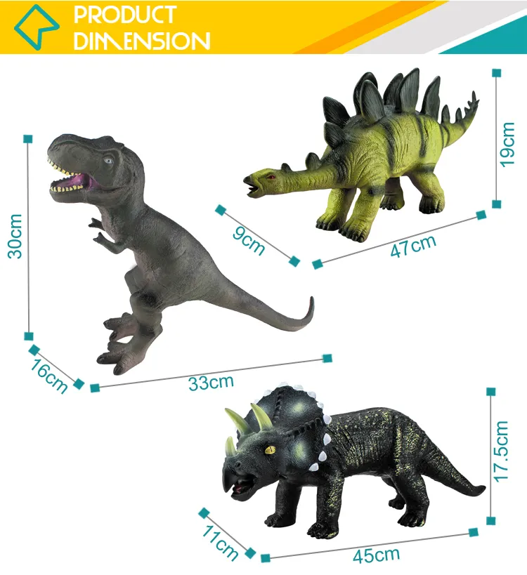 Simulation Appearance IC Roar Sound Soft Rubber Kids Dinosaur Toys Filled with Cotton