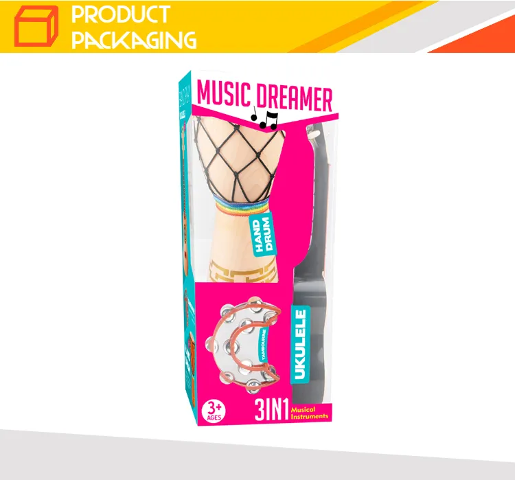 Chinese Kids Band Games Hand Drum Guitar Rattle All Musical Instruments Toy