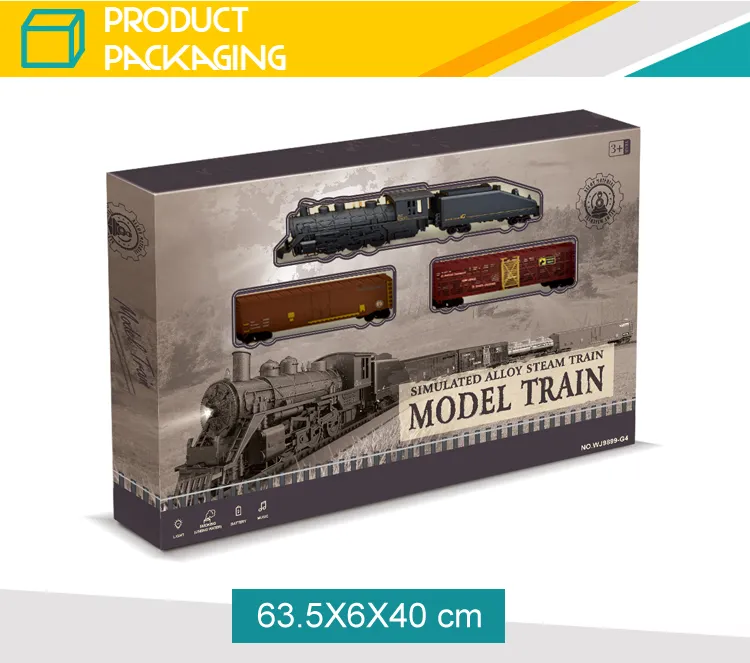 Kids Electric Diecast Model Toy Train Steam Locomotives Toy with Light and Sound
