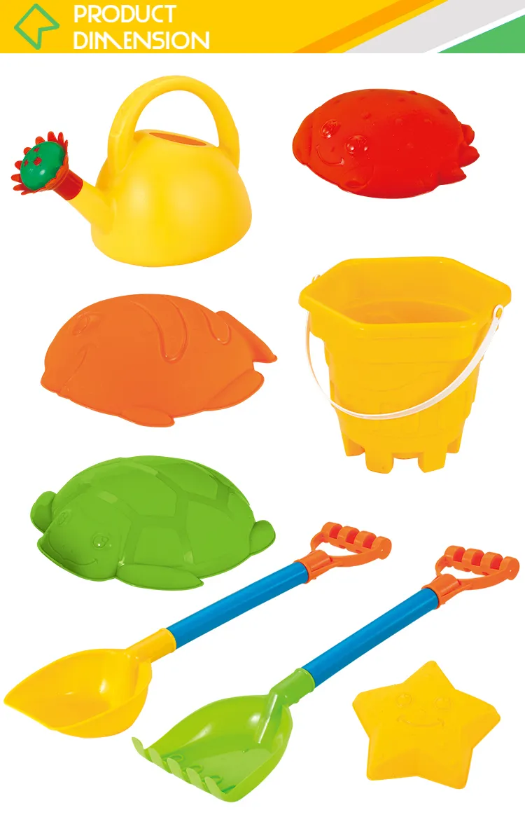 Wholesale Creative Play Beach Bucket and Spade Sand Sea Animals Hand Push Truck Plastic Outdoor Toy