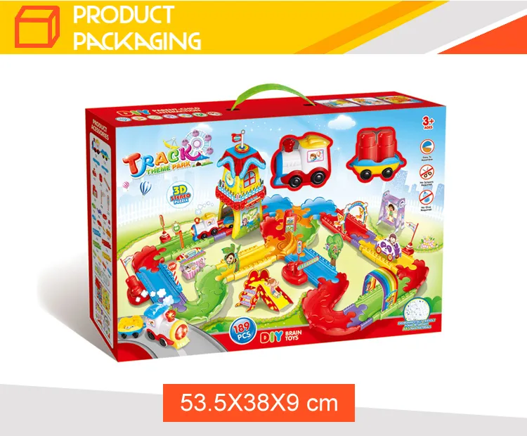 Children Funny Kingdom Assembly 8 Different Race Car Track Battery Car for Kids with Light Music