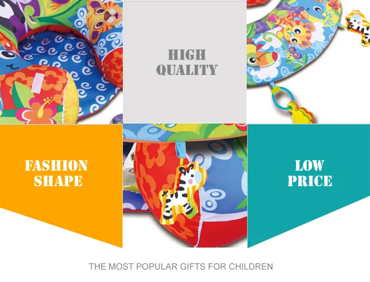 Hot Selling New Born Portable Soft Safe Cotton Bed Babyv Activity Game Carpet with Plastic Rattle