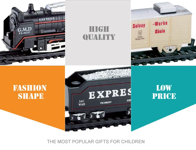 Kids Favour Birthday Gift 5 Carriages Scrap Train Rail Cheap Electric Cars Toys for Sale
