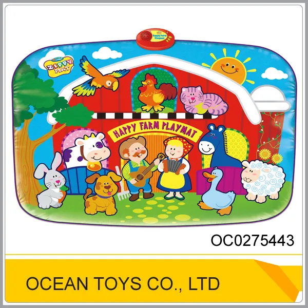 Hot Selling New Born Portable Soft Safe Cotton Bed Babyv Activity Game Carpet with Plastic Rattle
