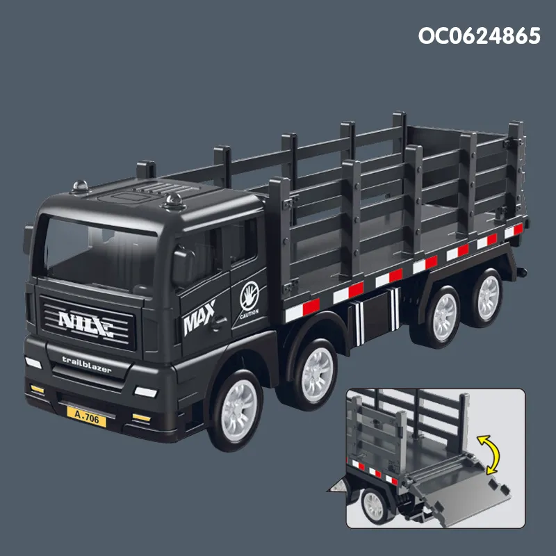 Wholesale Miniature Construction Model 8 Pieces Model Friction Transport Car Toy Truck