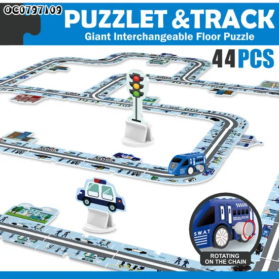 Theme New Novelty Toys Kids DIY Assembly Puzzle Board Game Track Toy with Wind up New Car Toy for Boys