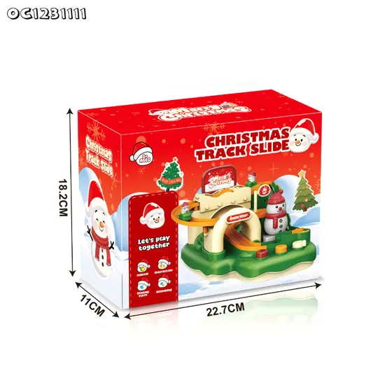 Christmas Theme Hand Powered Racing Track Slot Toy Car Race Track Game Set Toys for Kids