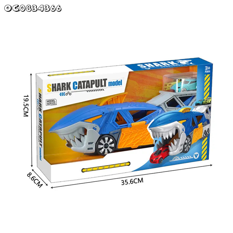 Children Indoor Toys New Design Sliding Tracks Catapult Shark Car Model Kit Toy with Mini Cars Wholesale