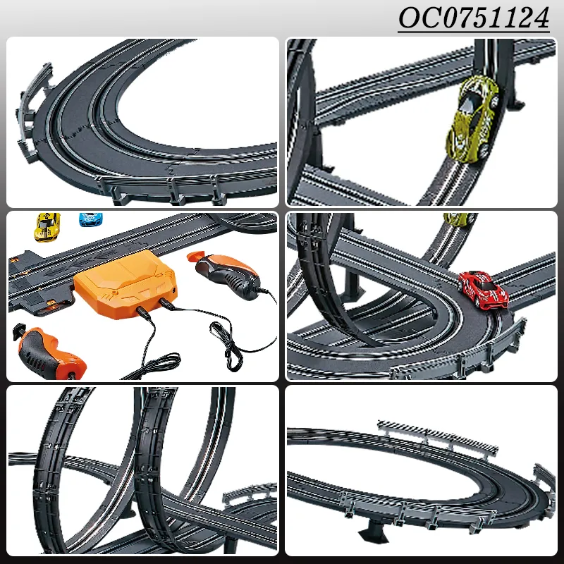 Cool B/O 1/64 Plastic Electric Powered Slot Car Race Track Toy for Children