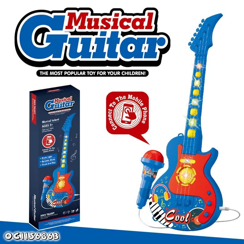 Wholesale Interactive Sensory Popular Musical Instruments Children Kids Electric Guitar Toys