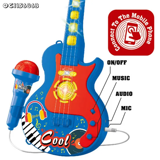 Wholesale Interactive Sensory Popular Musical Instruments Children Kids Electric Guitar Toys