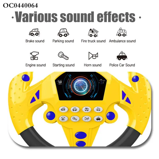 Children Educational Interactive Battery Operated Babies Games Montessori Music Steering Wheel Driving Plastic Toy