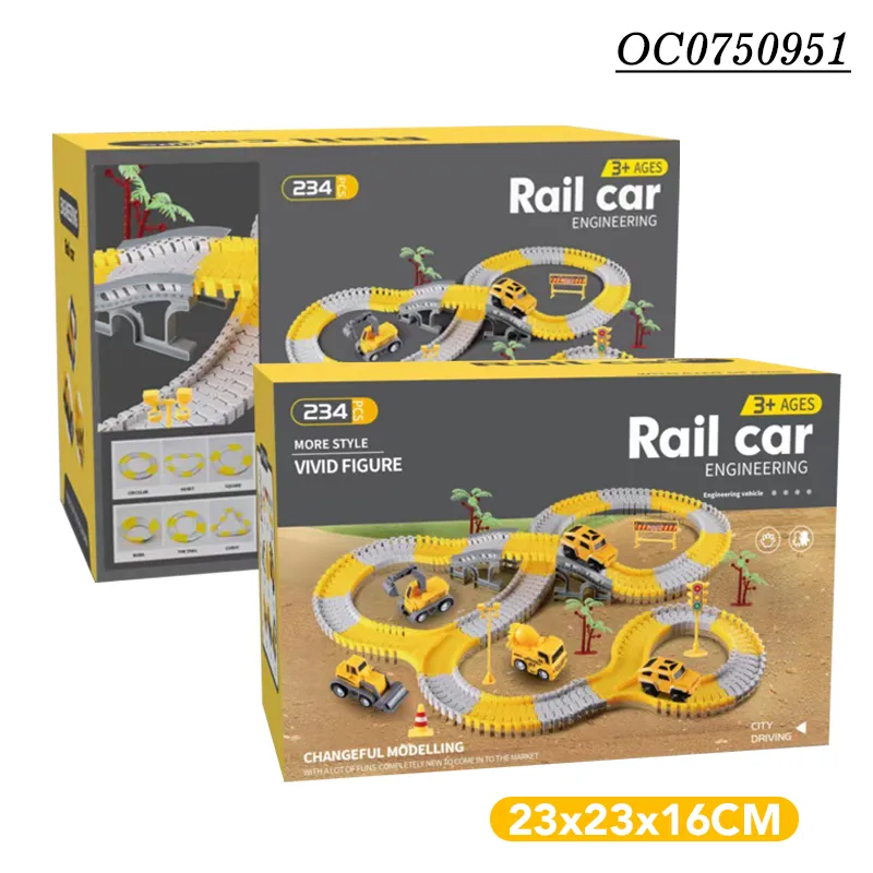 Kids 234PCS B/O Electric Children Rail Race Slot Track Construction Car Toy