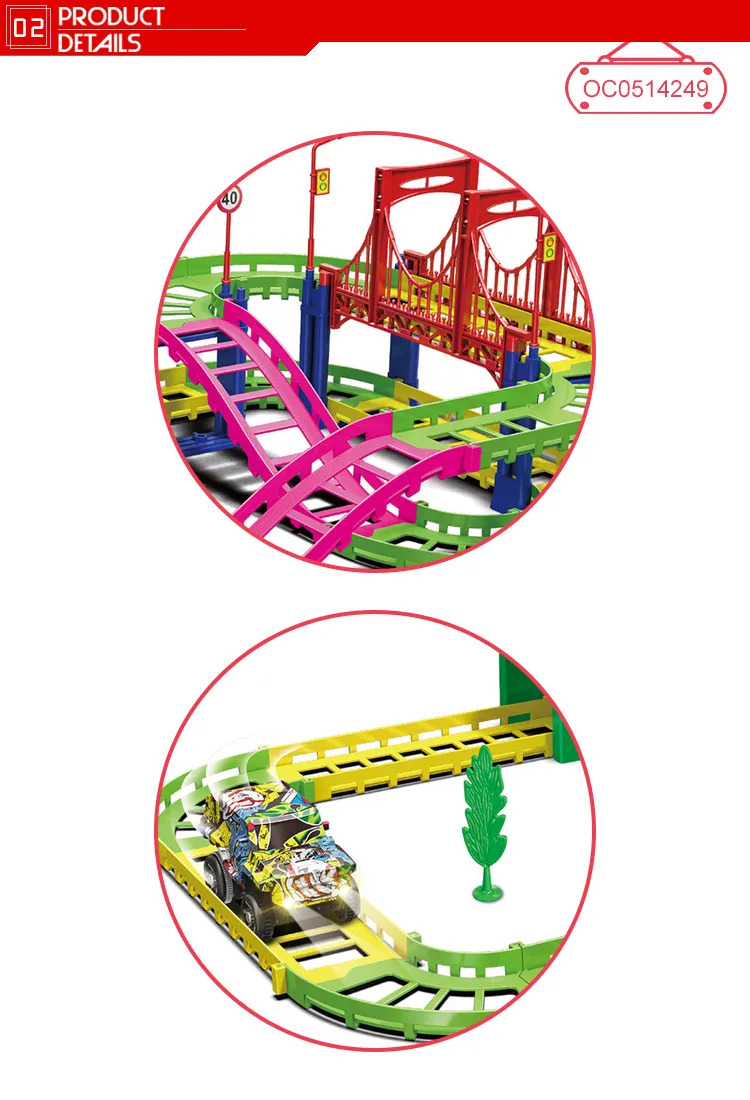 Christmas Racing Rail Car Model Electric Track Light Rails Car Educational Toy