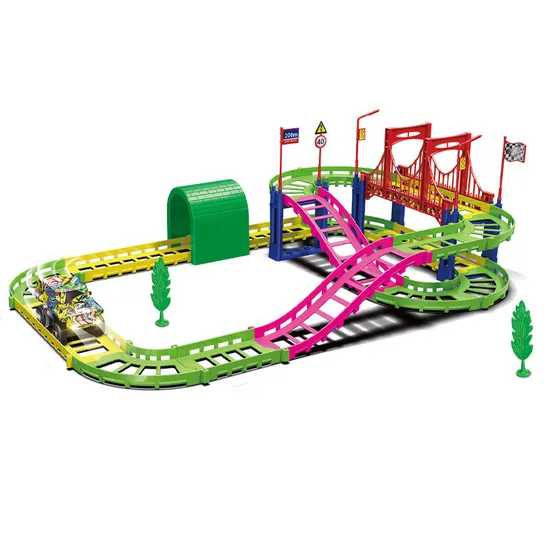 Christmas Racing Rail Car Model Electric Track Light Rails Car Educational Toy