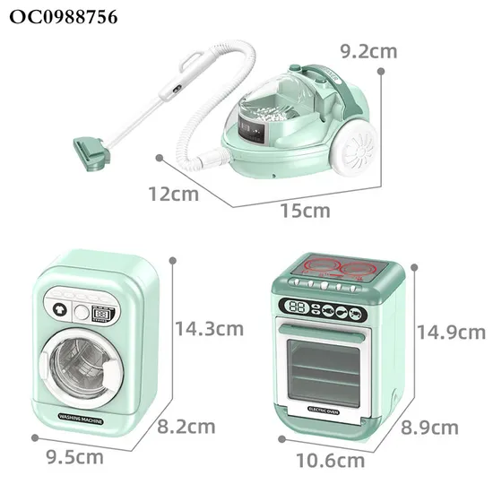 Wholesale Children's Washing Machine Pretend Plastic Children House Play Toys Set with Light and Sound
