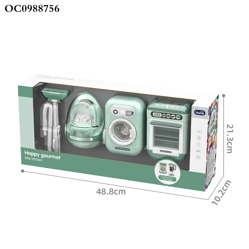 Wholesale Children's Washing Machine Pretend Plastic Children House Play Toys Set with Light and Sound