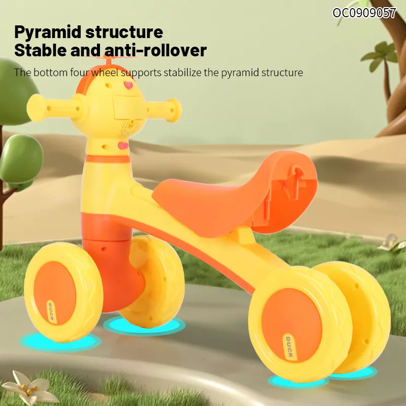 Wholesale Mini Children Duck Baby Balance Bike Ride on Car for Kids with Light Music