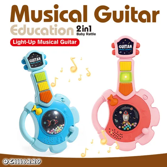 Wholesale Children Montessori Sensory Electric Battery Musical Toys Instrument Baby Guitar