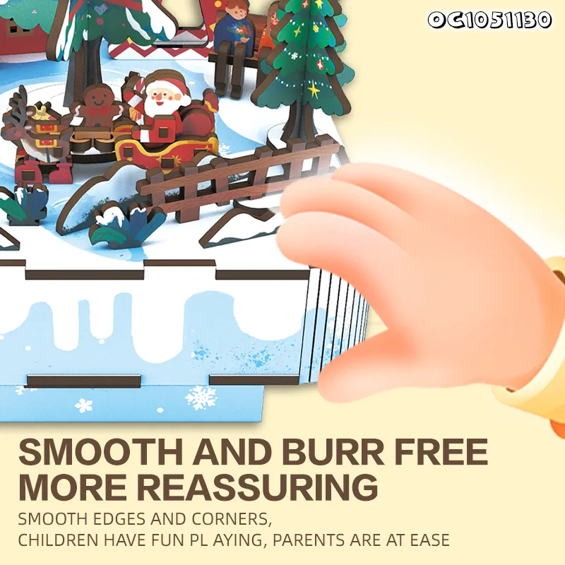 99PCS Educational Games DIY Toys Electronic Christmas Tree Musical Box 3D Wooden Jigsaw Puzzle Board Toy for Adults and Kids
