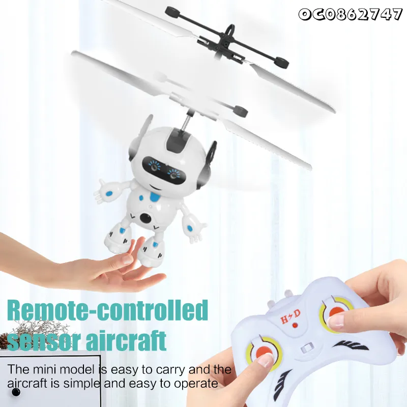 Children Aircraft Remote Control Hand Sensor Flying Toys RC Helicopter with Light