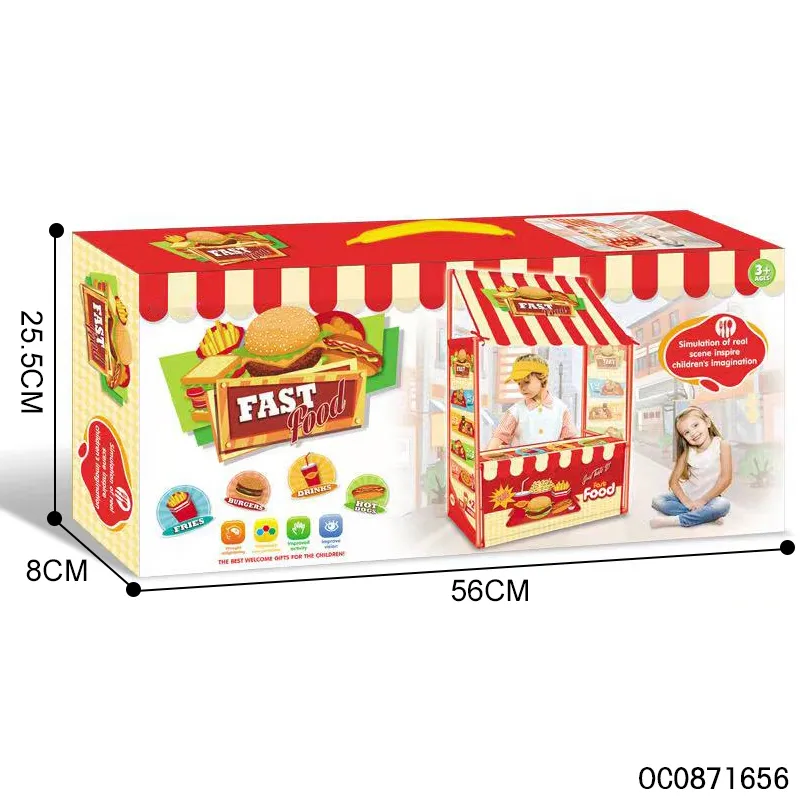 Wholesale Family Role Play Fast Food Shop Design Indoor Play Tent for Children Kids
