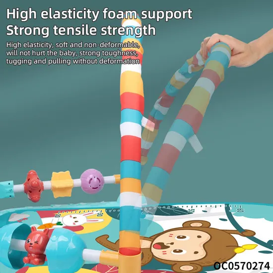 Fitness Gym Pedal Piano and Exercise Activity Crawling Mat Custom Soft Safe Play Floor Mat Baby Musical Mat with Hanging Animals