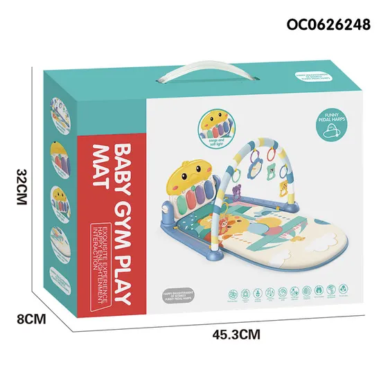 Newborn Pedal Musical Piano Creative Training Play Gym Soft Safe Mat with Hanging Toys