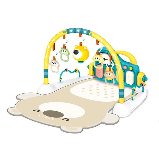 Keyboard Piano Pedal Baby Activity Sensory Play Mat Creative Flooring Crawling Mat with Hanging Rattle Toys