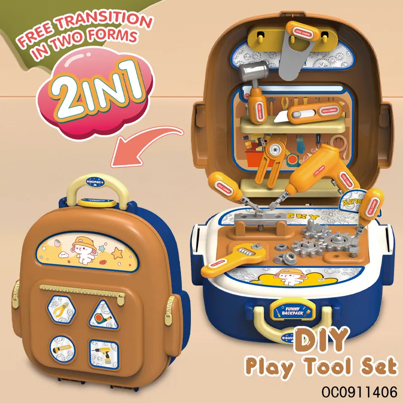 Other Pretend Play Preschool Boys Plastic Kids Mechanic Tool Set with Electric Toy with Box